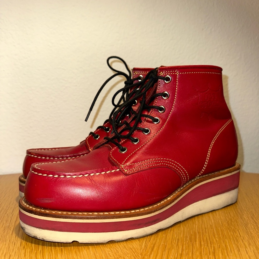 Ice Cream x Billionaire Boys Club Red Leather size 9.5 Made in Japan